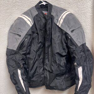 Joe Rocket Protective Padded Motorcycle Jacket Mens Size XL Large Black Gray